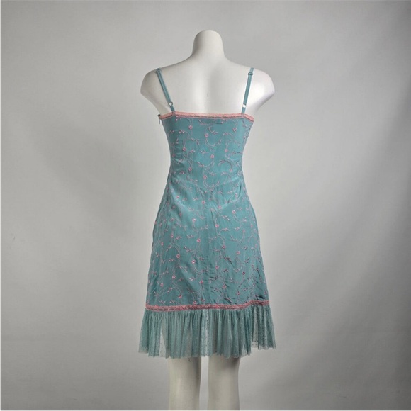 Blue Floral Spaghetti Strap Dress - Picture 5 of 5